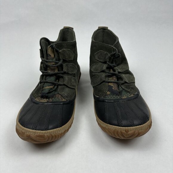 Sorel Out N About Rain Boots Green Camo Waterproof nl3391-326 Womens Size 8 - Picture 2 of 6